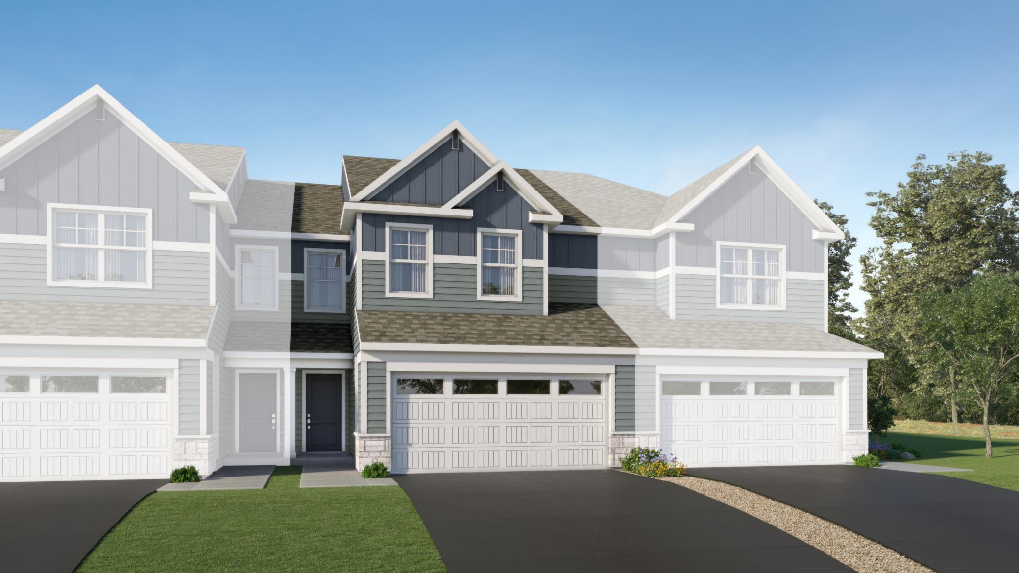 (Exterior rendering, actual home's finishes will vary.)