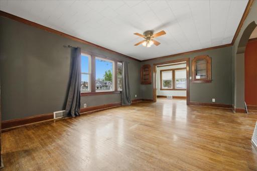 The majority of windows throughout the home have been updated to vinyl.