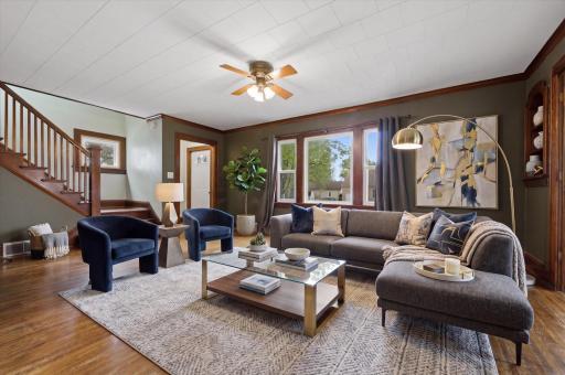 Living room - virtually staged to showcase potential.