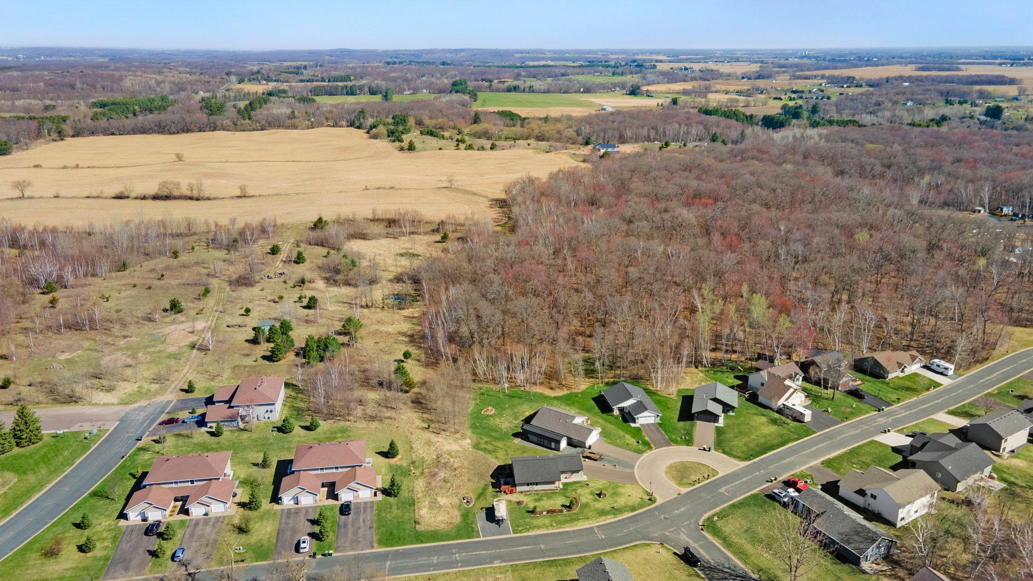 Aerial view, corner lot