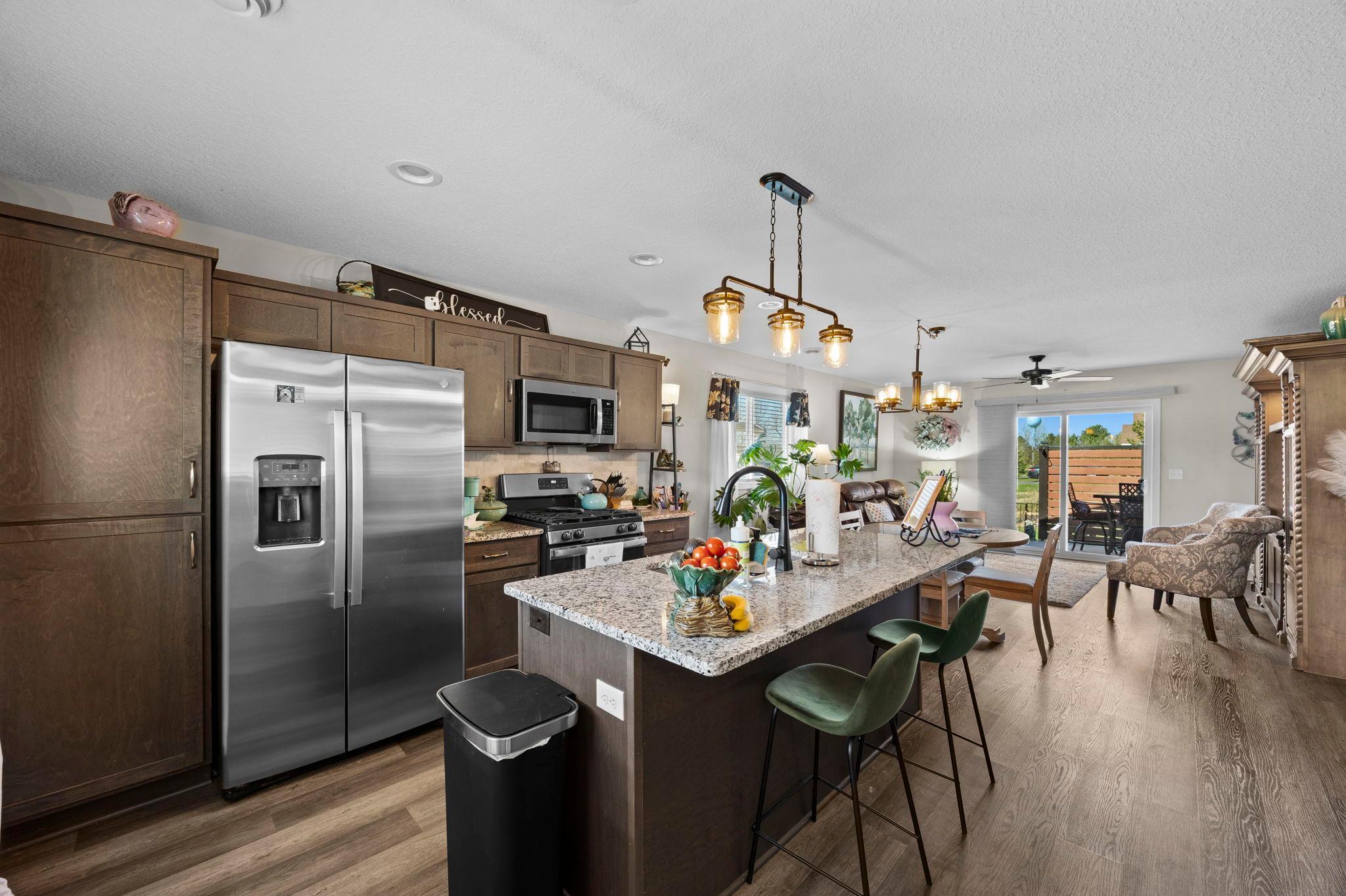 Kitchen with stainless steel appliances