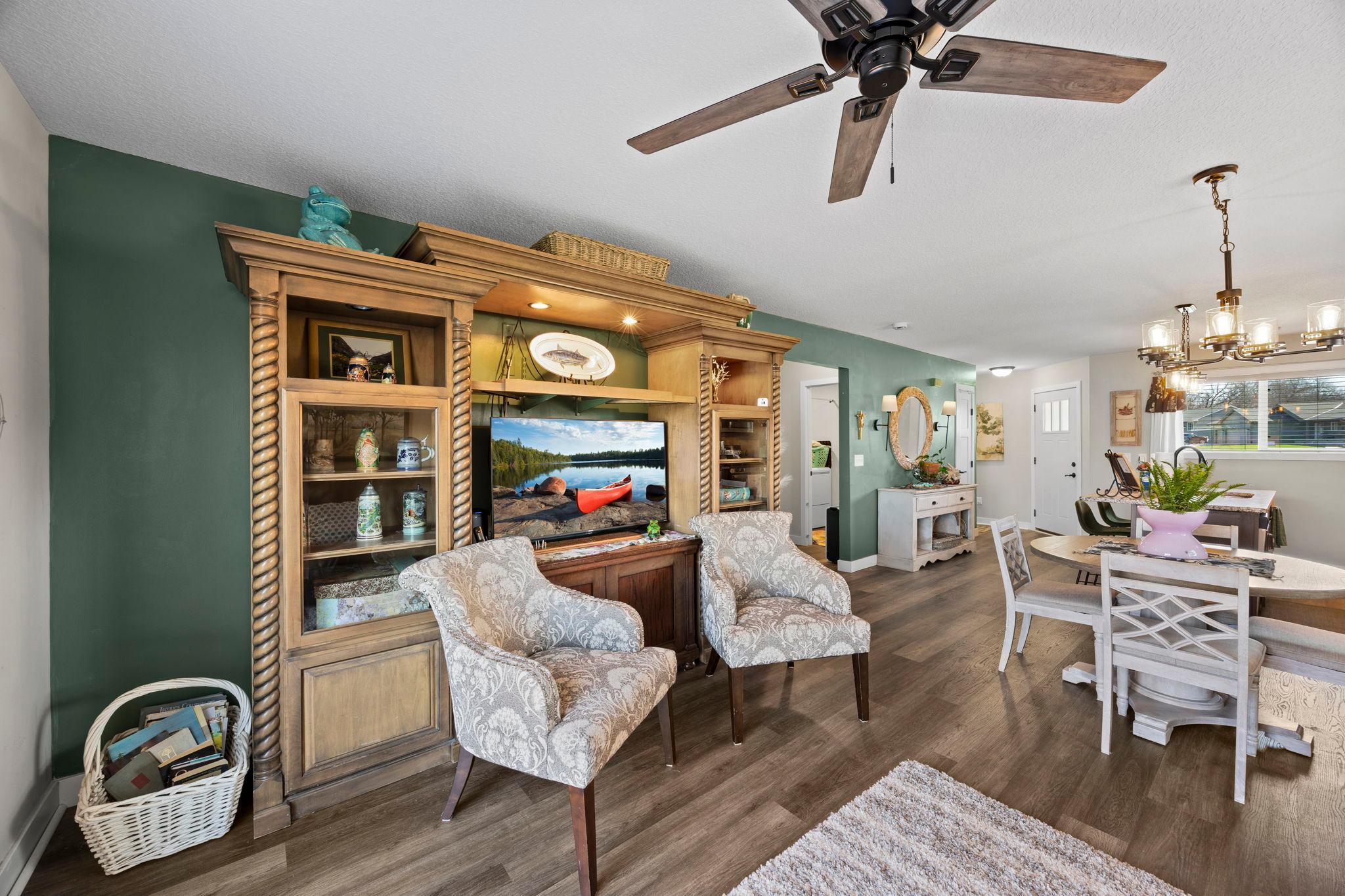 Entertainment cabinet can stay with the home