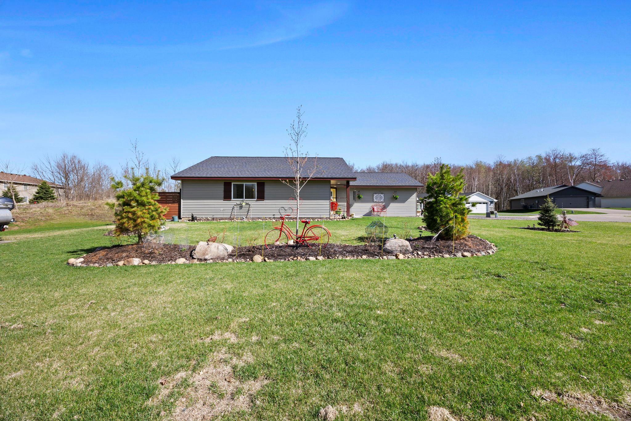 Side yard with beautiful landscaping