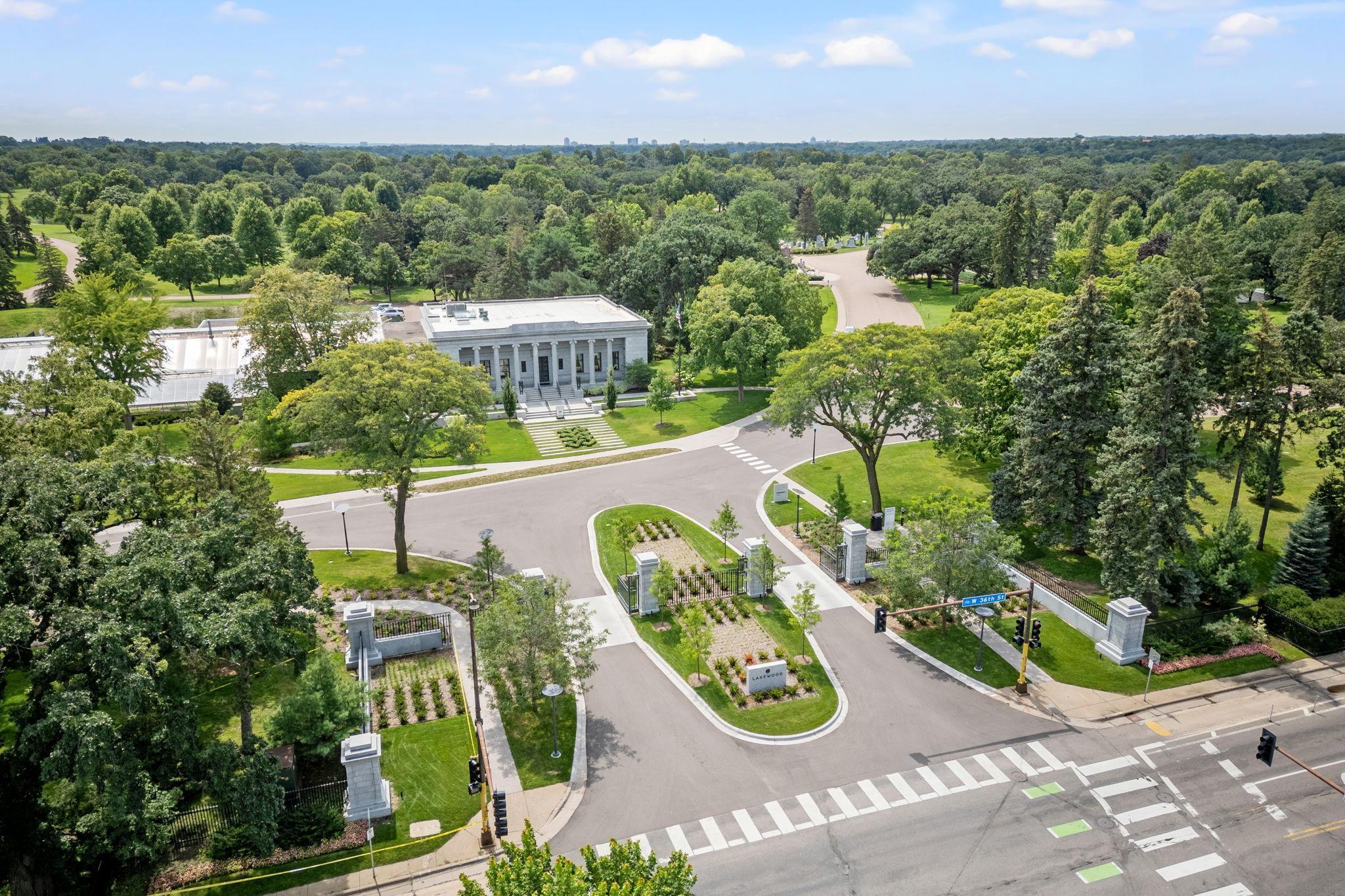 a short distance from Lakewood, a large green space with trails and nature to enjoy year-long