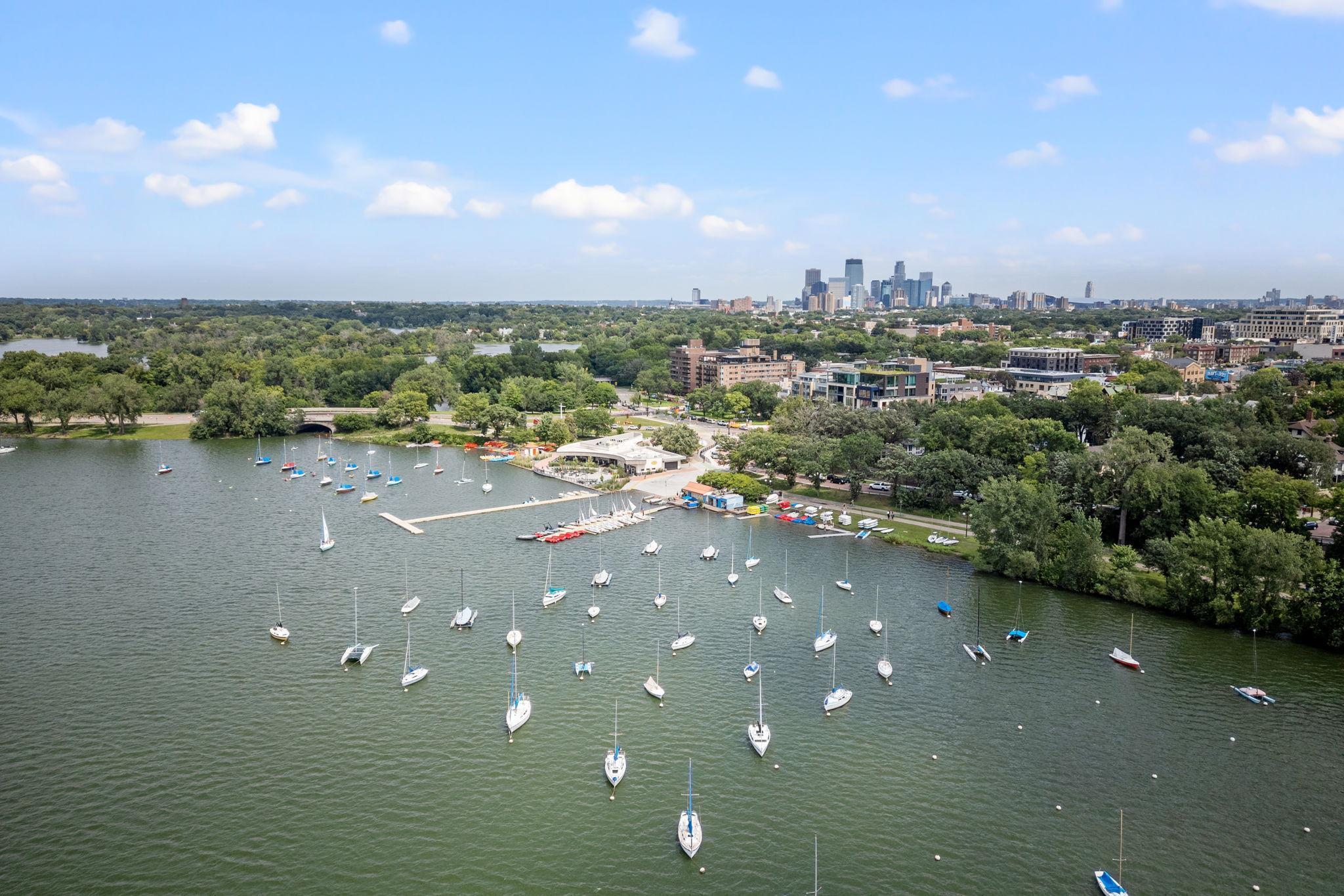 Bde Maka Ska Pavilion where Pimento Jamaican Kitchen is located for tasty bites and sunset views