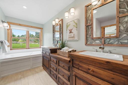 Your primary bathroom is truly a spa like experience.