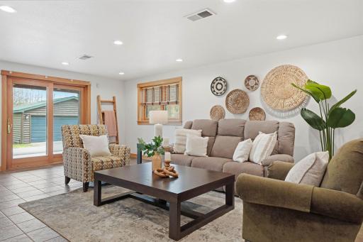 The lower level recreation room is a dream hangout!
