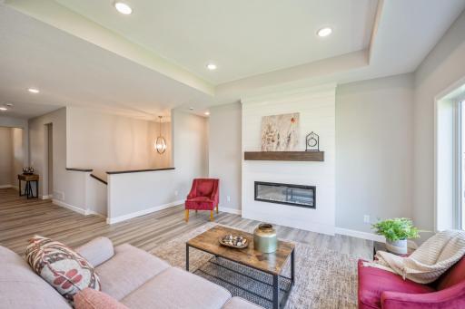 Living room - photo is of a staged model home with same floorplan