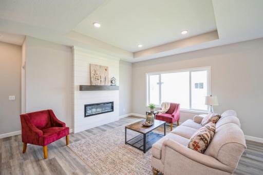 Living room - photo is of a staged model home with same floorplan