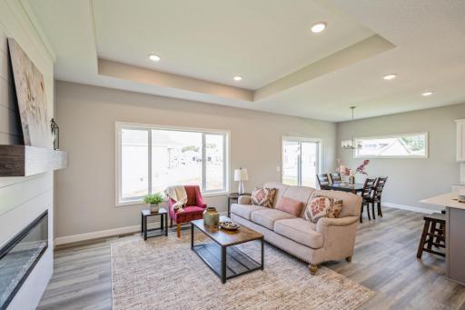 Living room - photo is of a staged model home with same floorplan