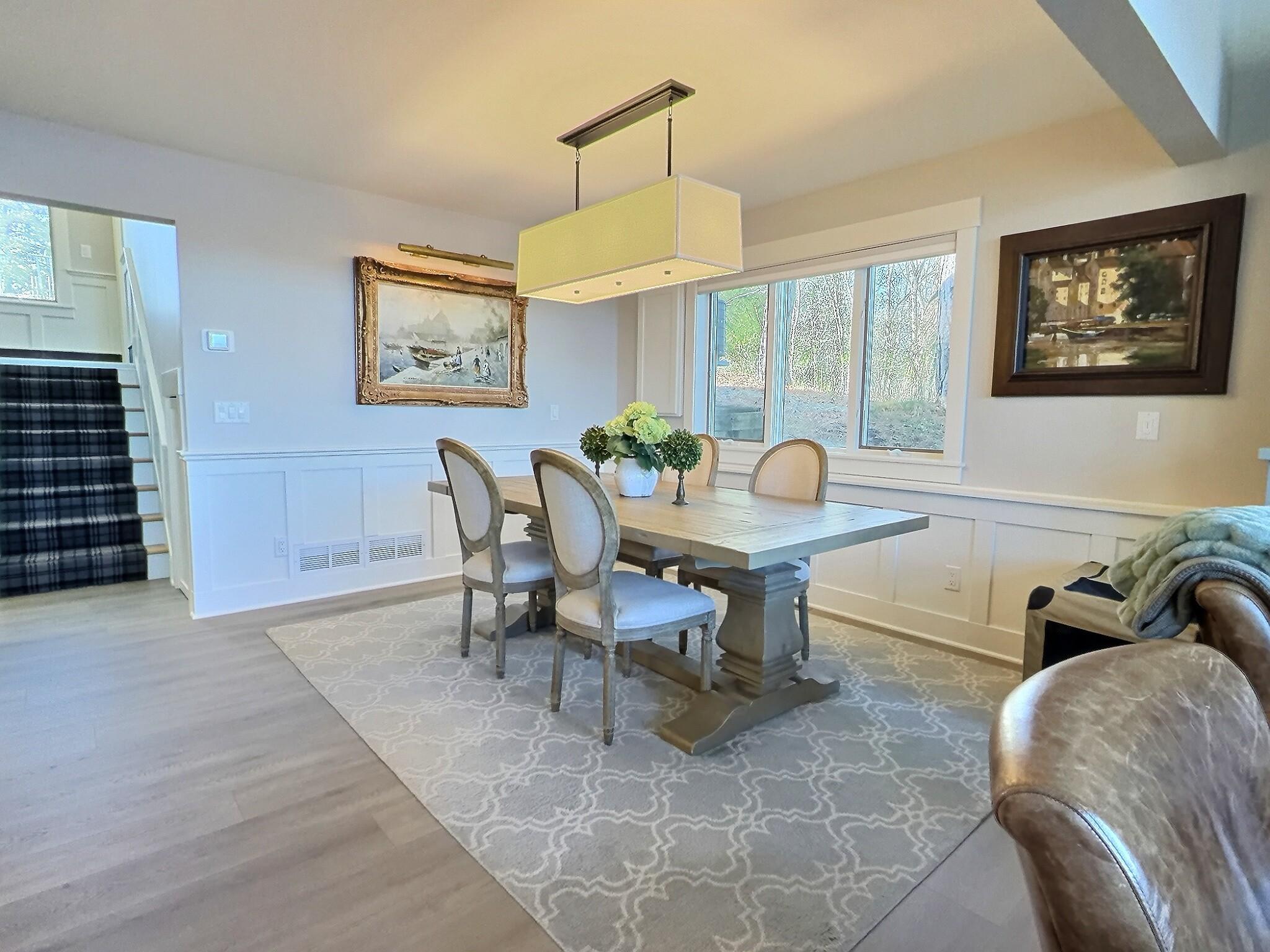 The kitchen and dining room blend together perfectly making it easy to bring the food to the table.