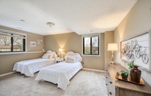 The third bedroom is on the walkout level with 2 above ground windows