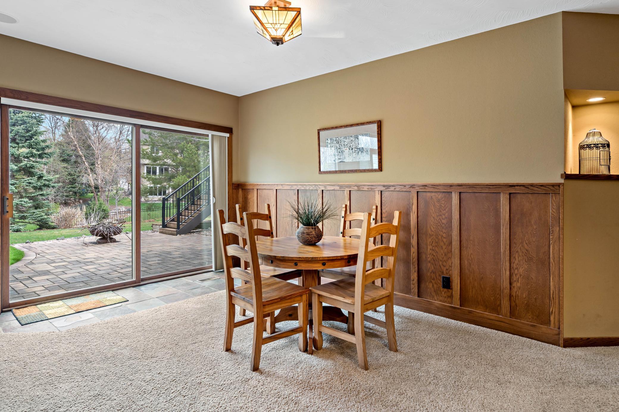 Wainscoting in the family room adds an additional touch!