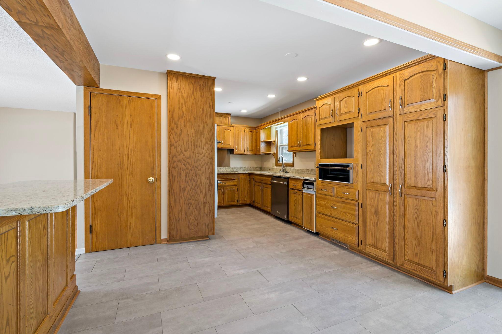 kitchen with new granite countertops