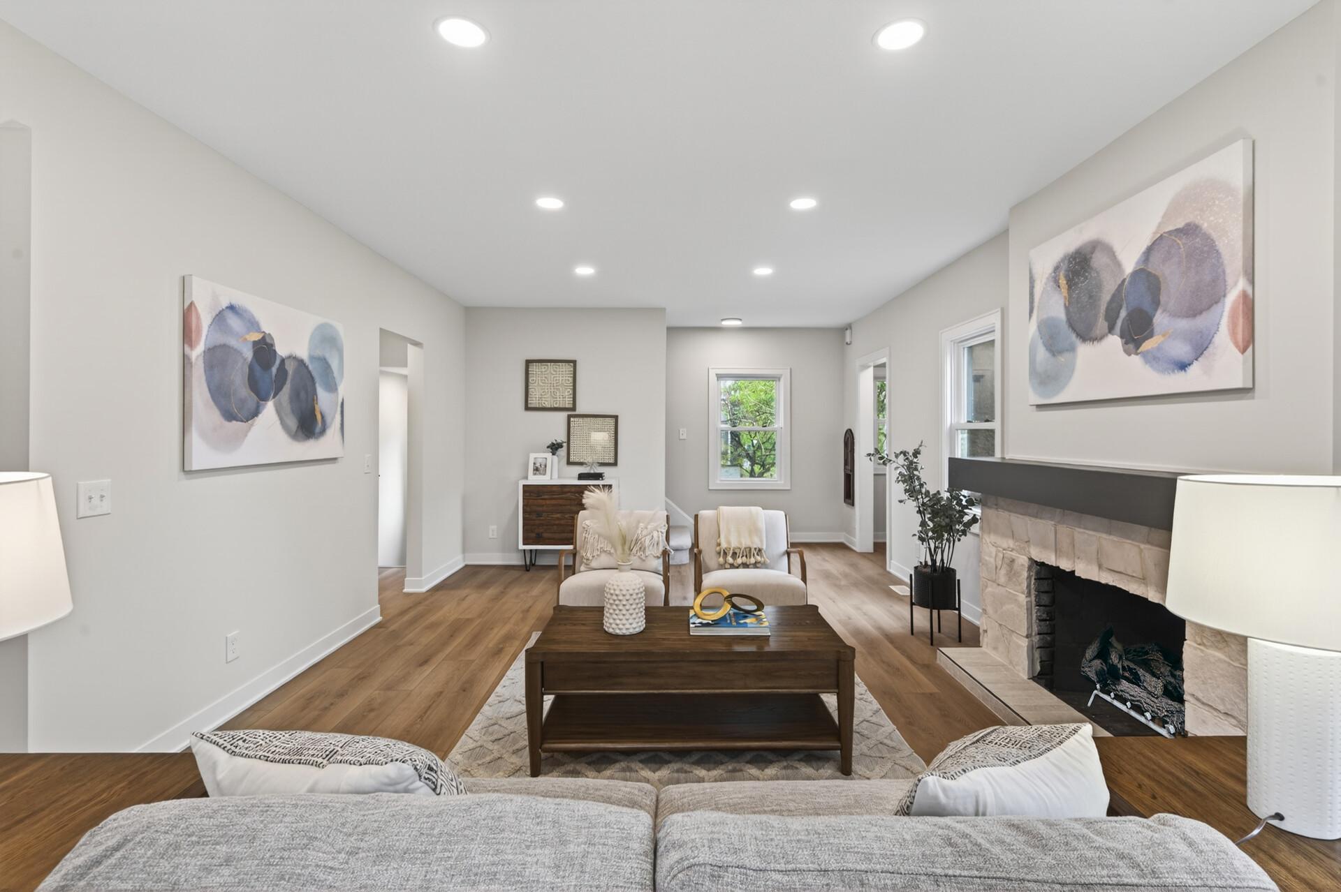 The main level is open, bright, and inviting.