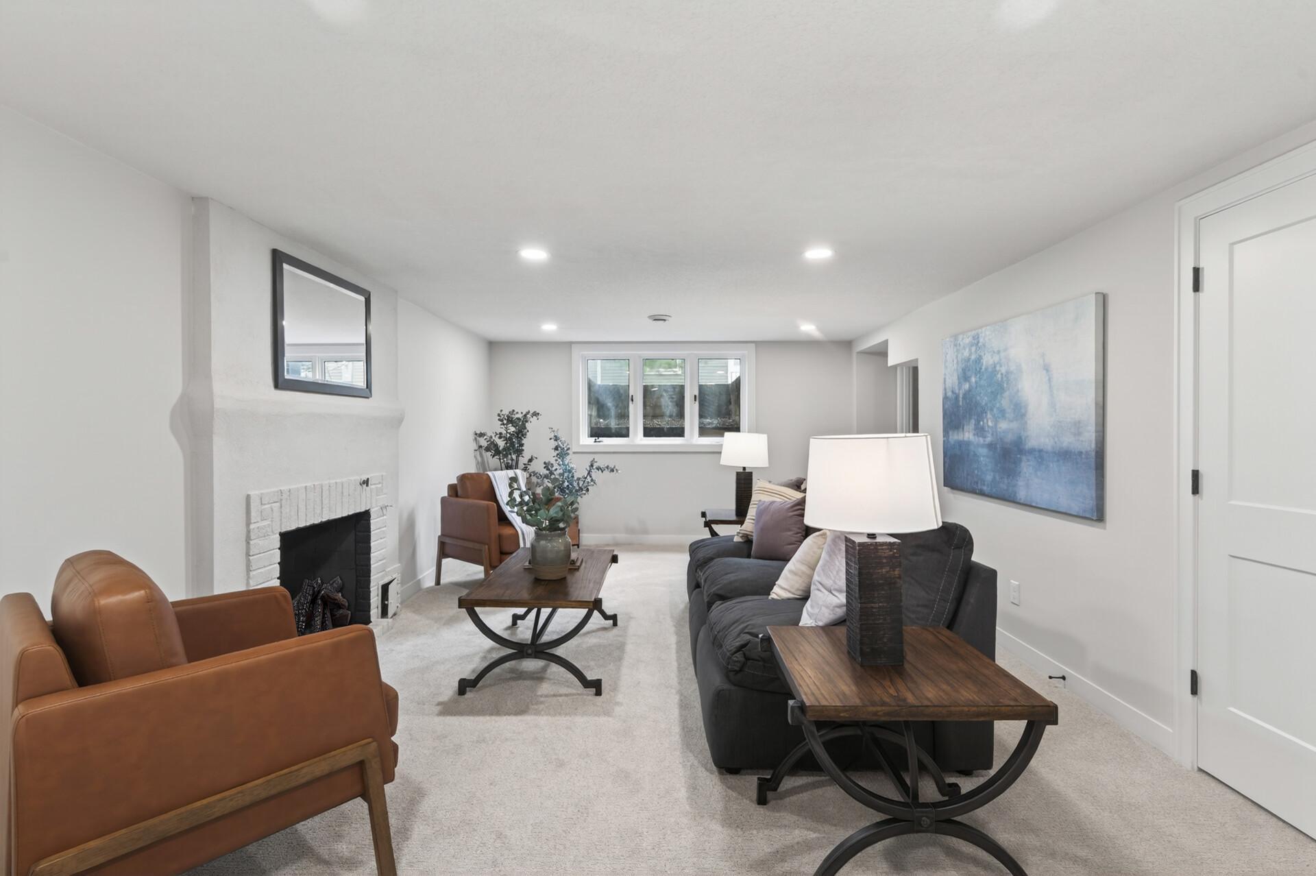 The fully refinished lower level continues to expand the home’s livability, with new ceilings and lighting throughout.