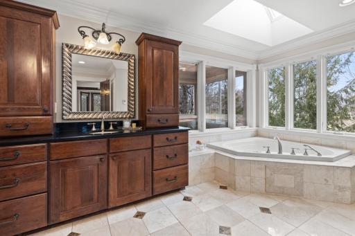 Primary Bath with in-home spa. Deep soaking Jacuzzi, Steam Room and Multi-Jet shower.