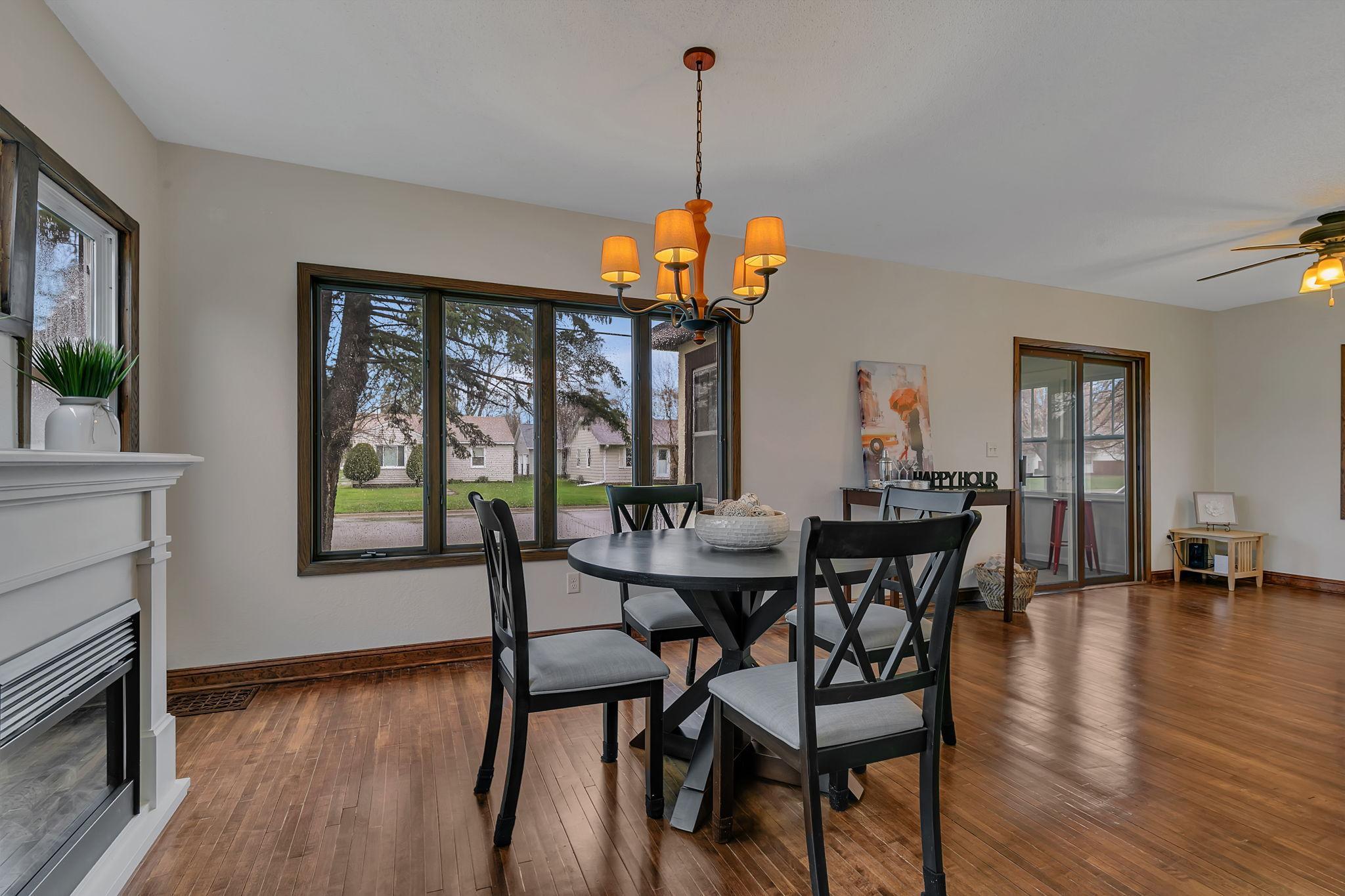 Dining Room with Electric Fireplace