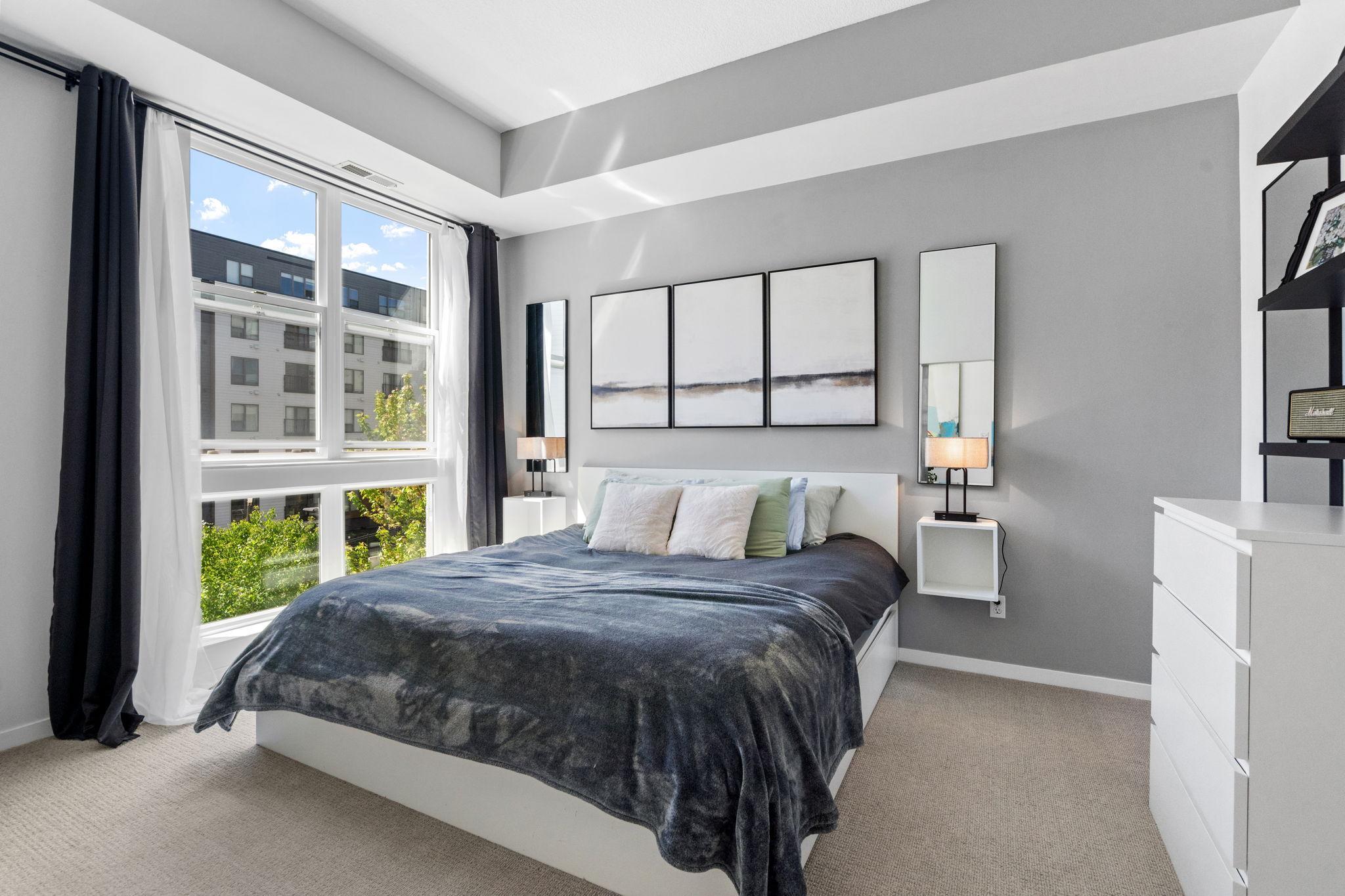 Spacious primary bedroom on the main level.