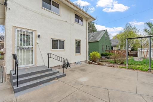 Patio large enough for future basketball hoop