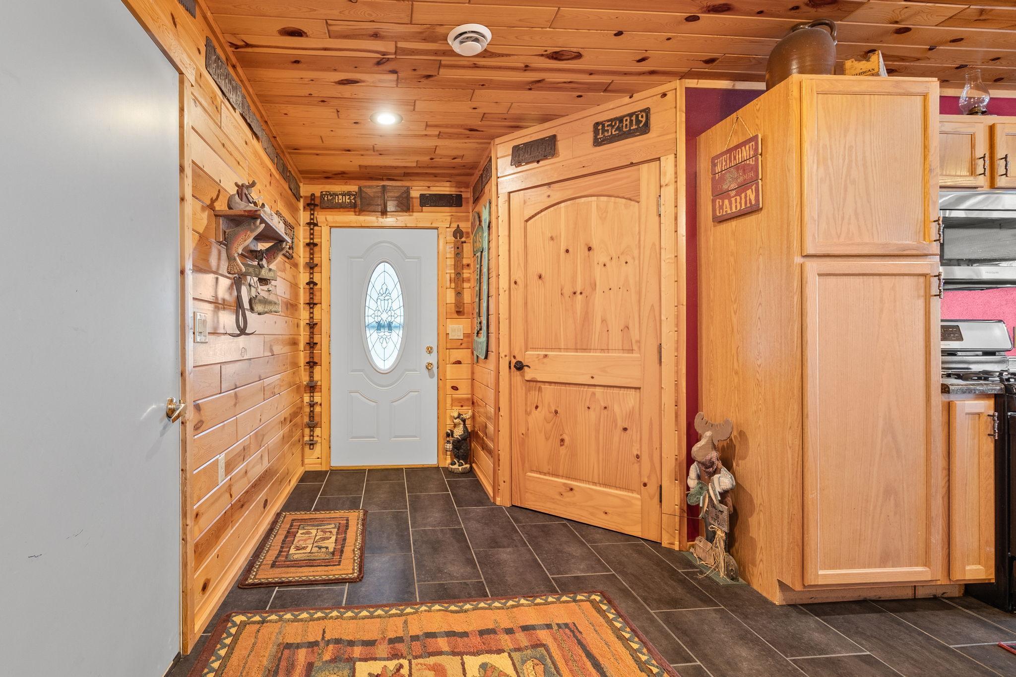 Entry door and laundry on the right