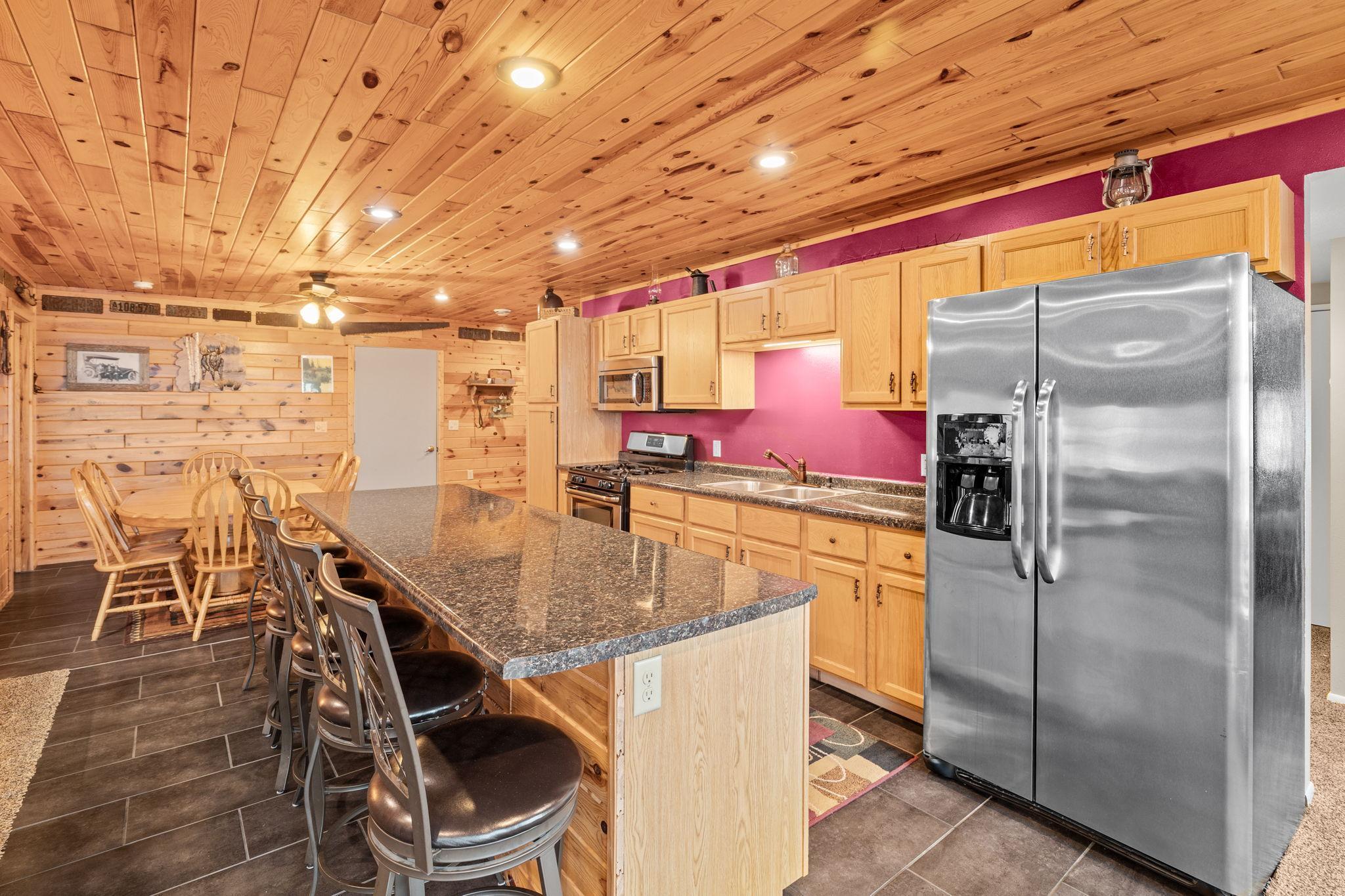 Door walks out to 3-stall attached garage