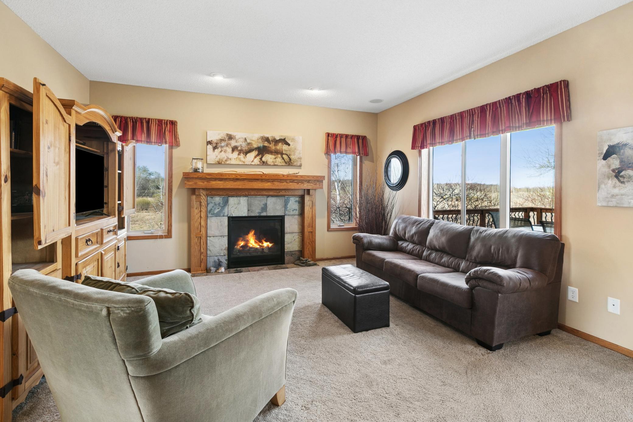 Main Level Living Room with Gas Fireplace
