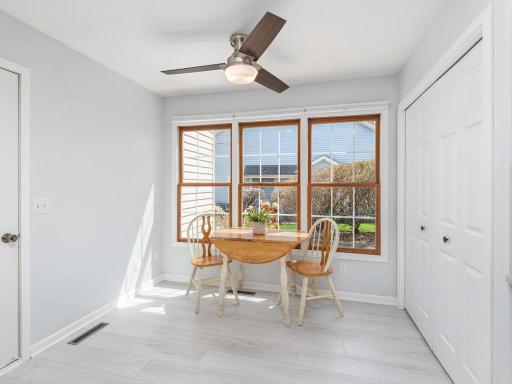 Dining Area has southeast-facing windows to enjoy the natural light while sipping your morning cup of coffee.