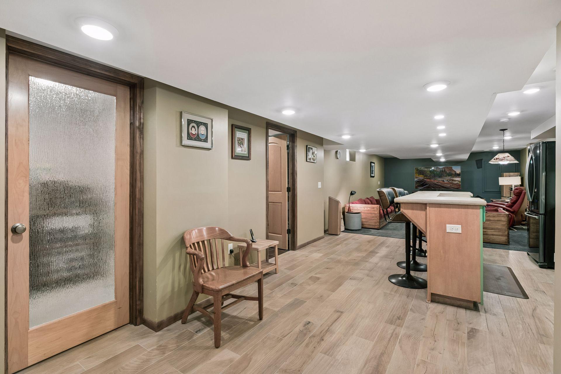 There is even a finished wine/beer storage room