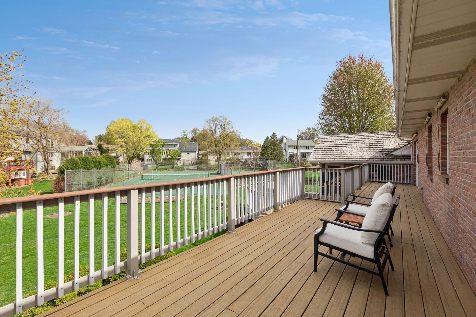 The second level deck off of the great room