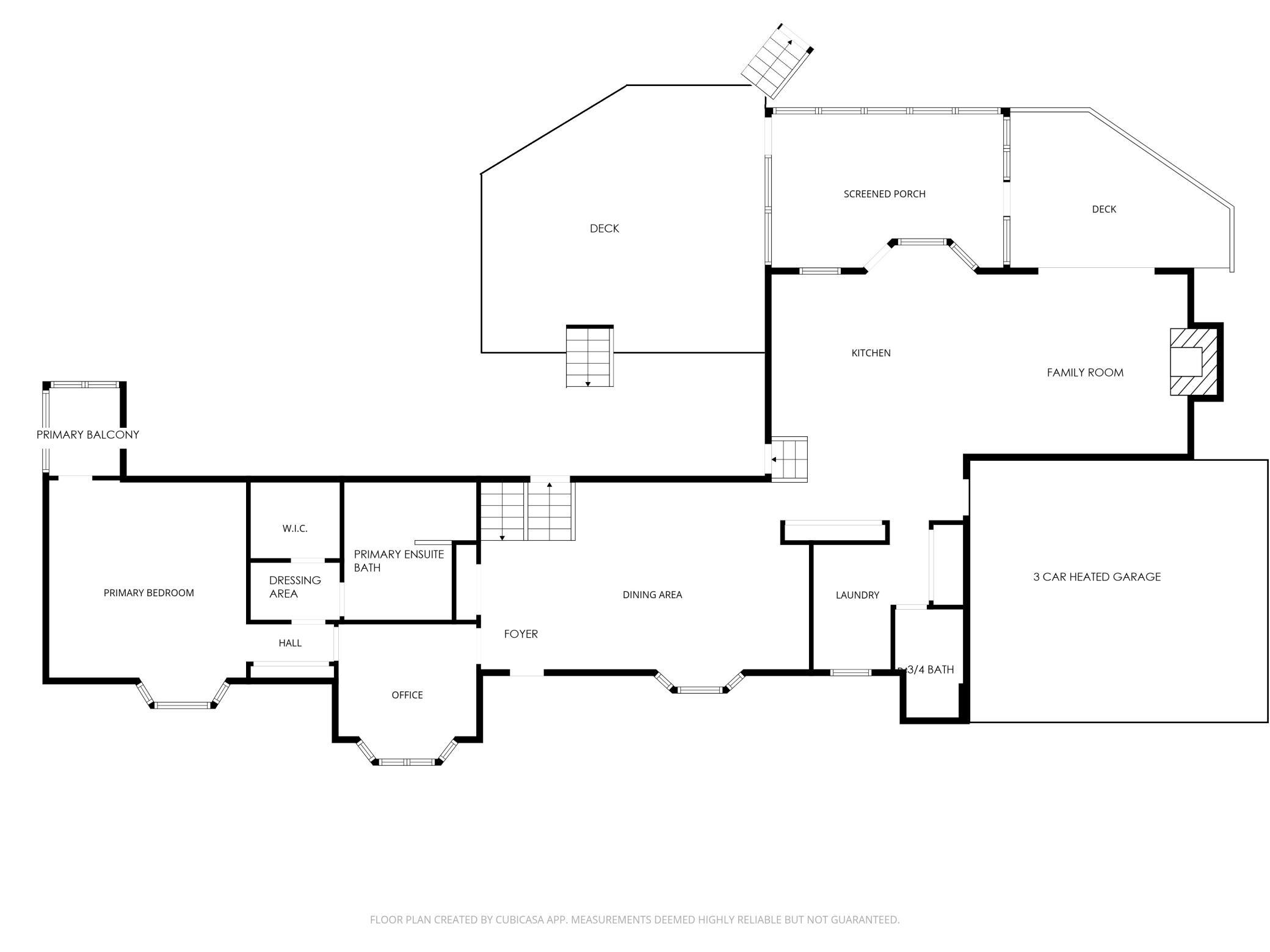 Main level floorplan created using Cubicasa