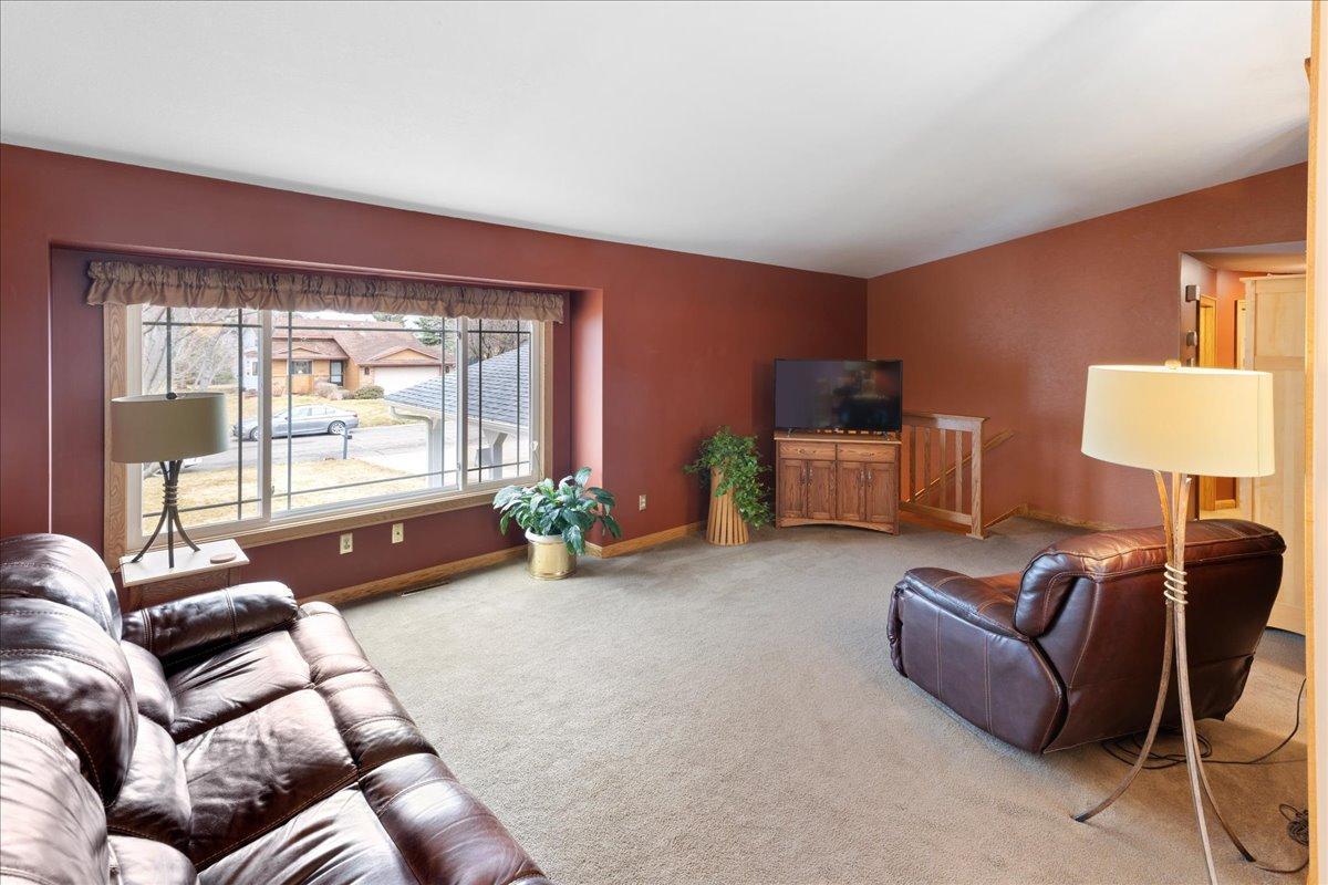 Spacious Living Room with vaulted ceiling