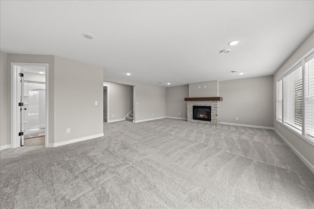 Large lower level walk out family room