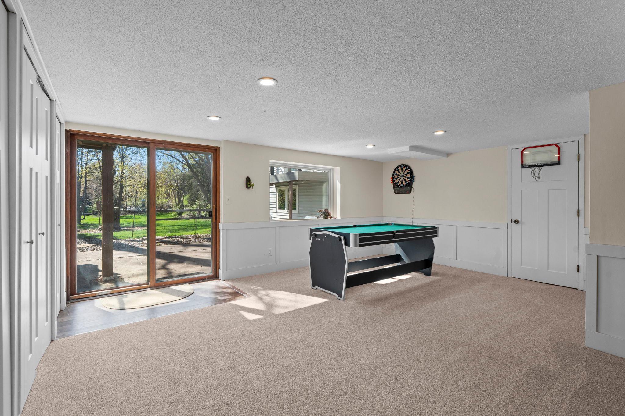 Recreation room - Walkout to patio