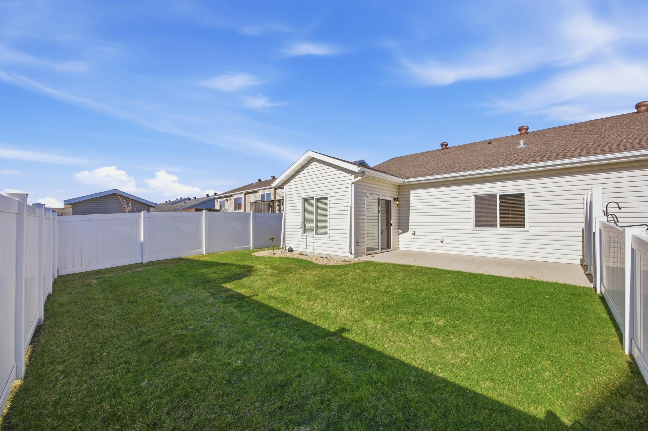 Backyard - Concrete curb edging and low-maintenance landscaping