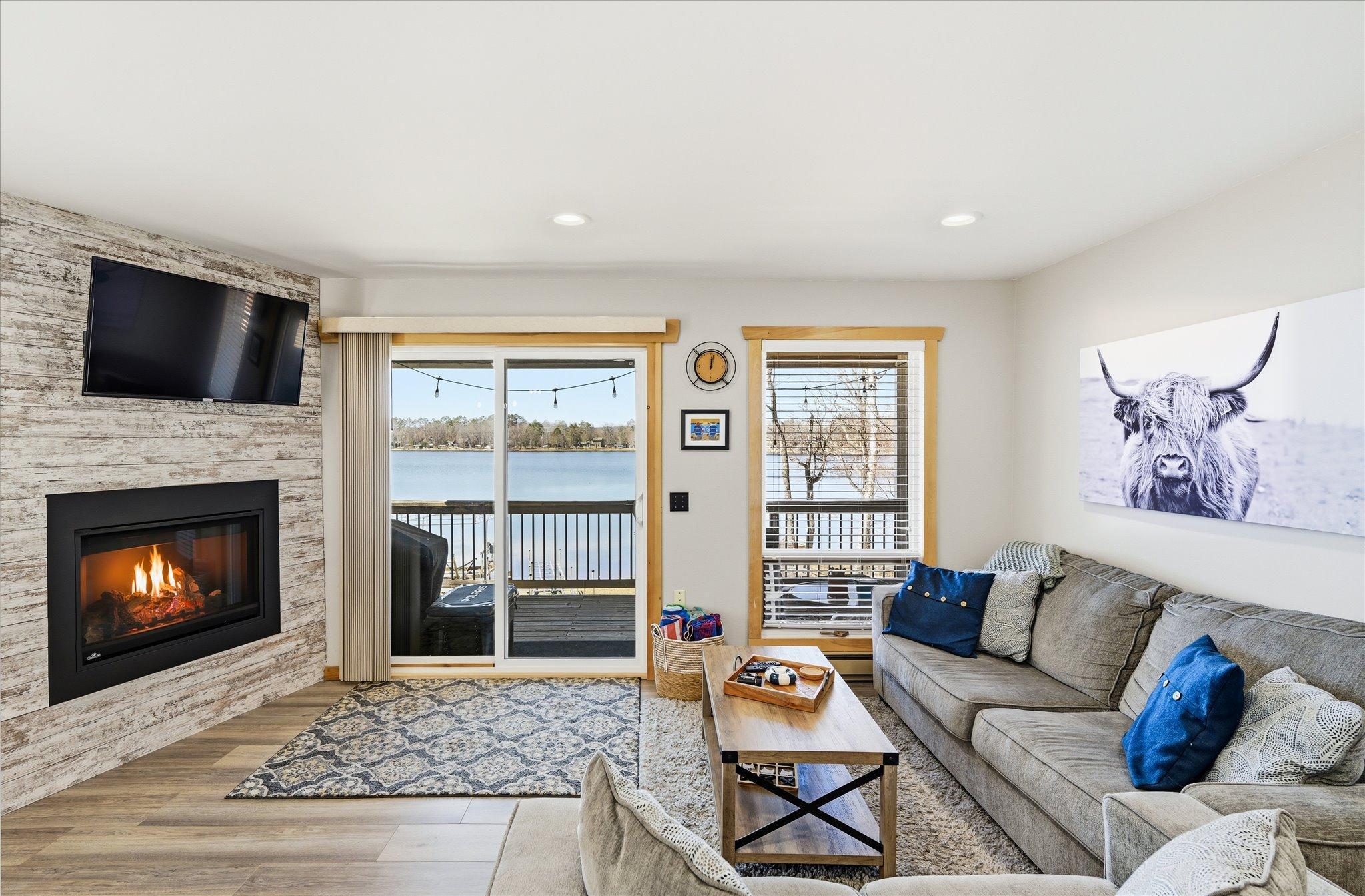 New sliding doors, floors, fireplace, lighting and the list goes on.