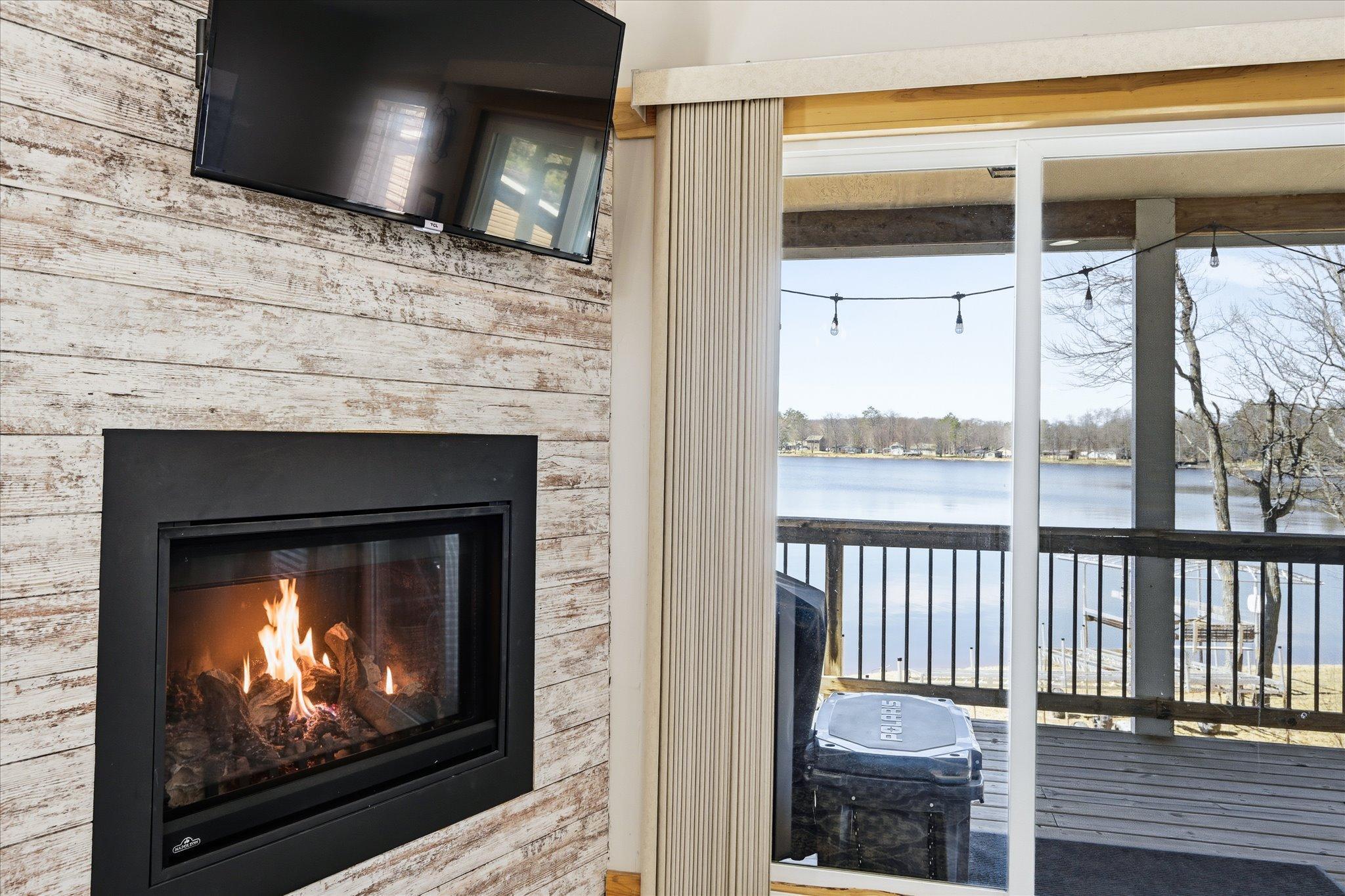 Remodeled propane fireplace.