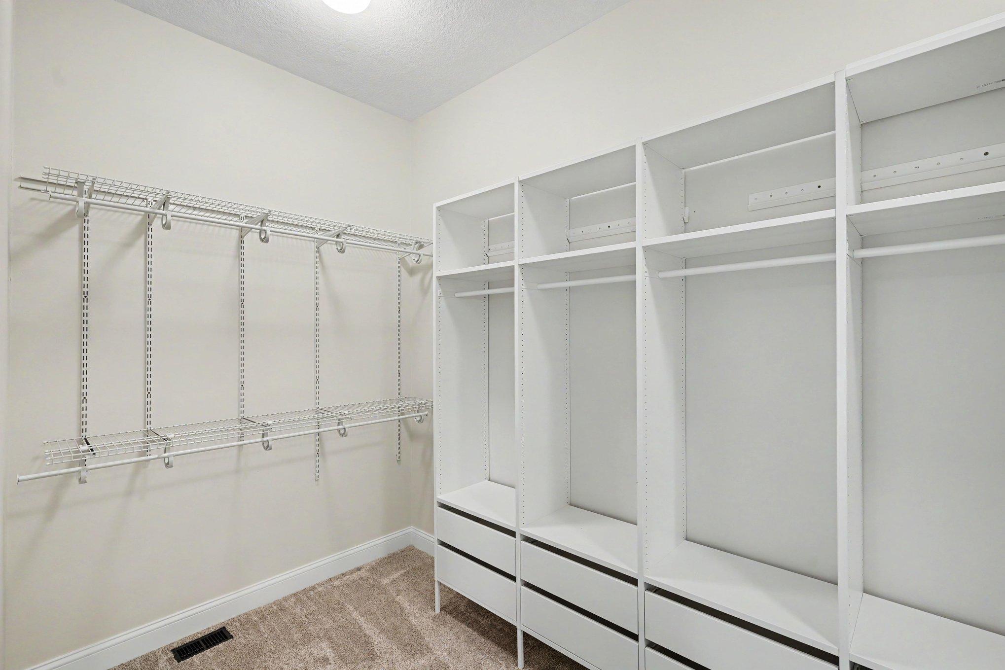 Built-in shelving for all your clothes