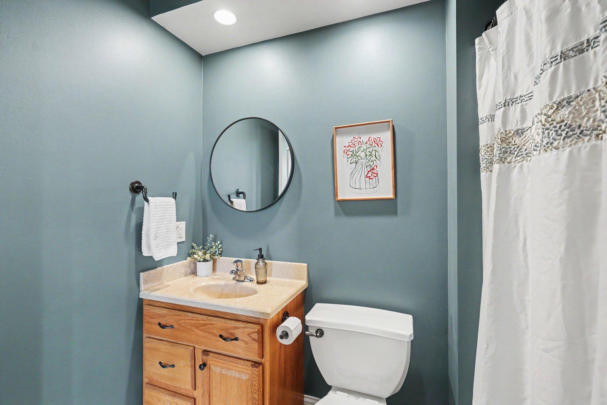 3/4 bathroom on main level