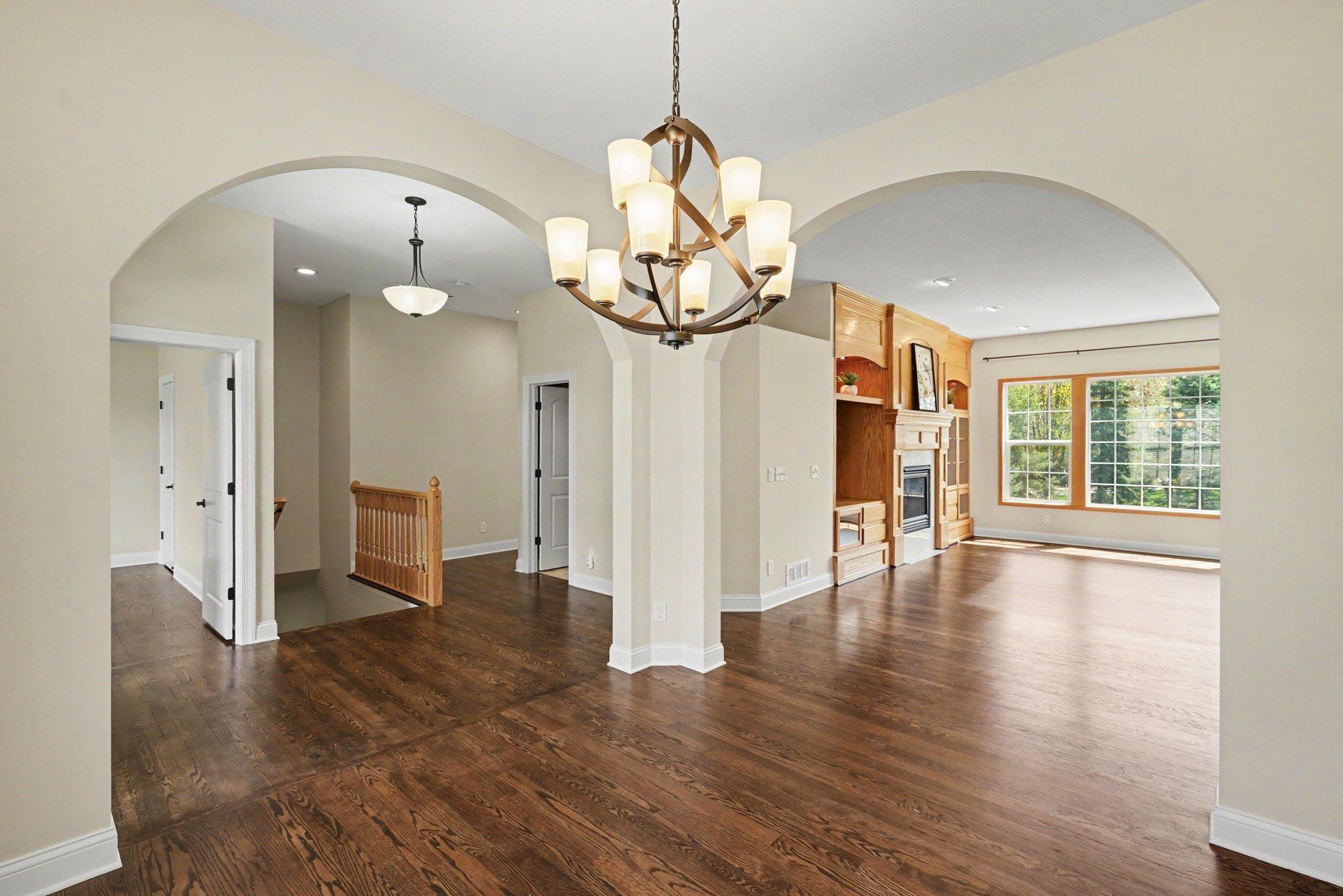 Formal dining flows into the greatroom