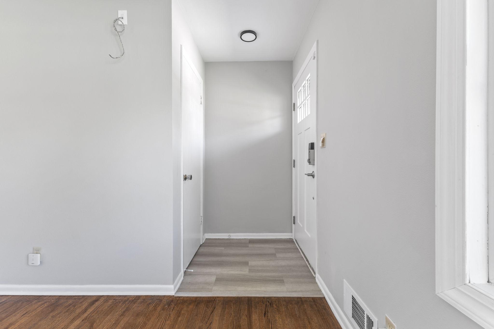 Front entry with closet
