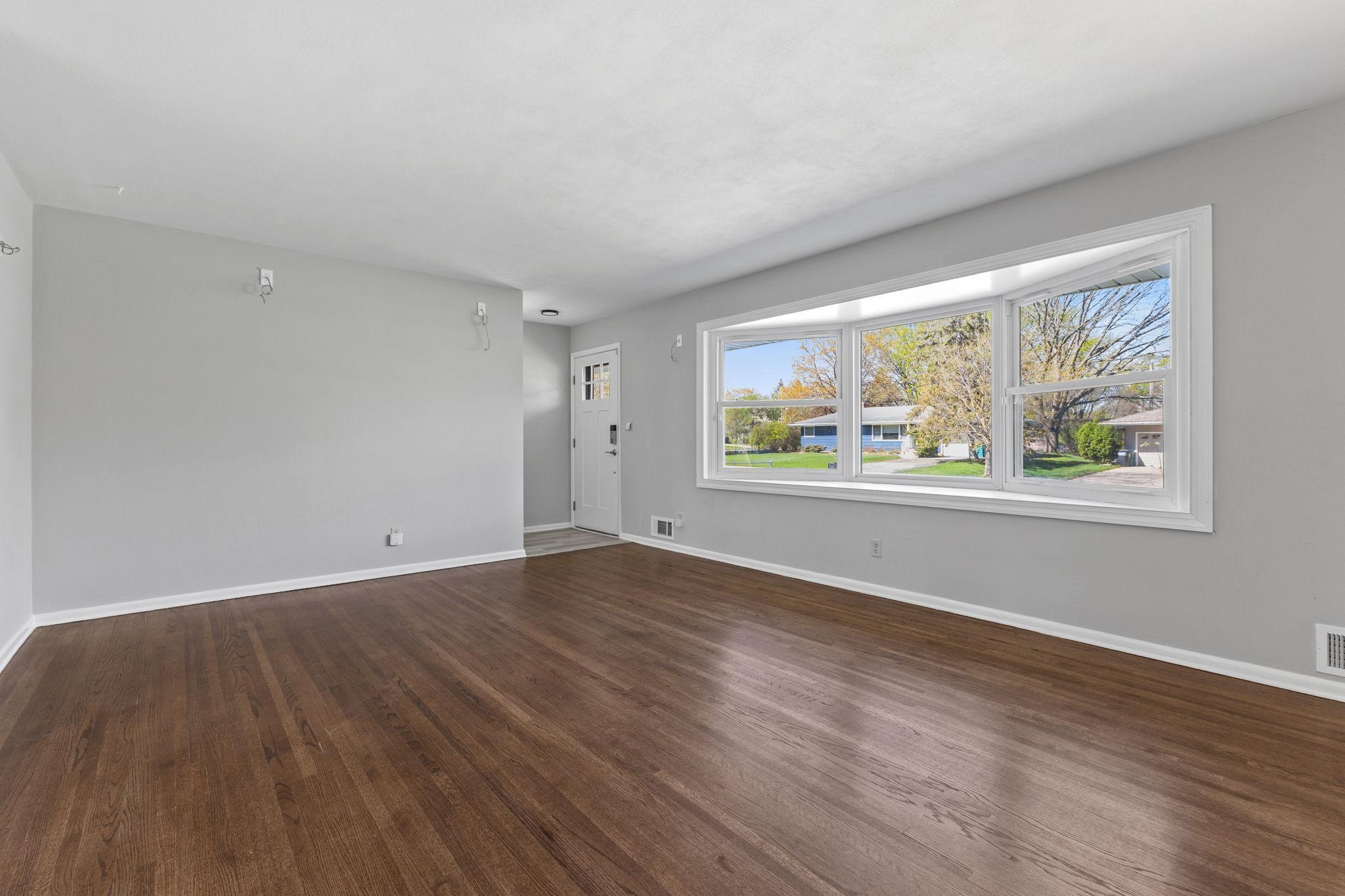 main floor living, newly refinished hardwood floors!