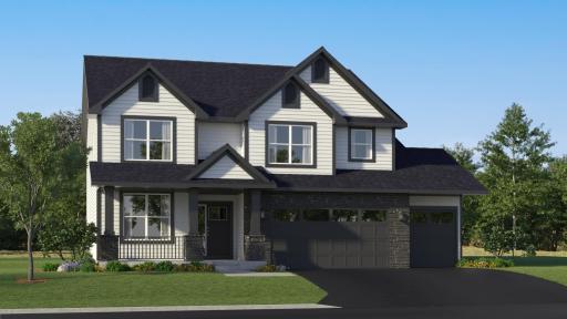 (Exterior rendering, actual home's finishes will vary.)