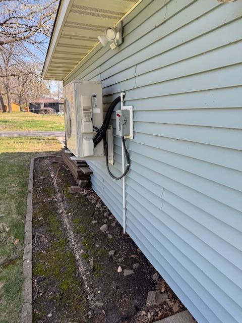 Side of garage with wall unit