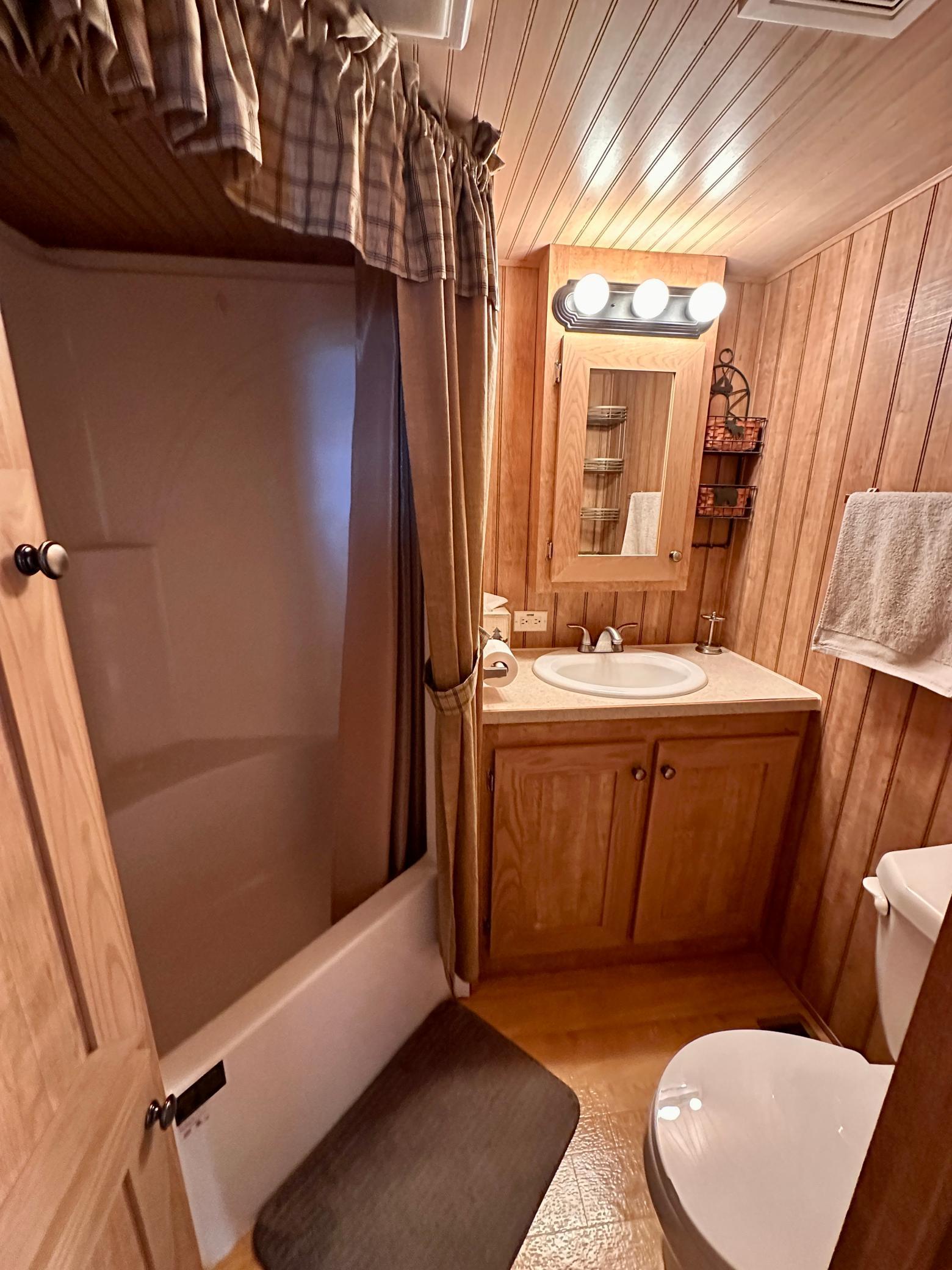 Bathroom has a generous sized shower!