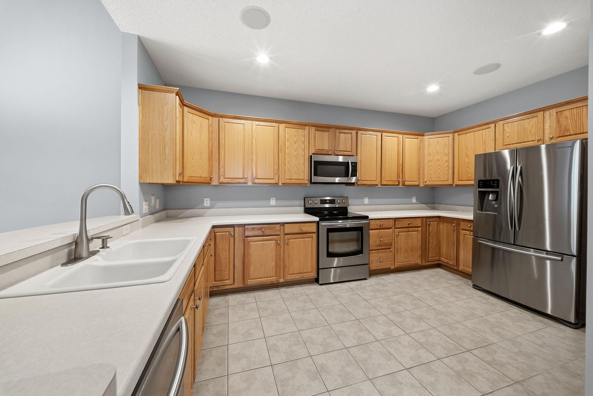 Kitchen with stainless steel appliances