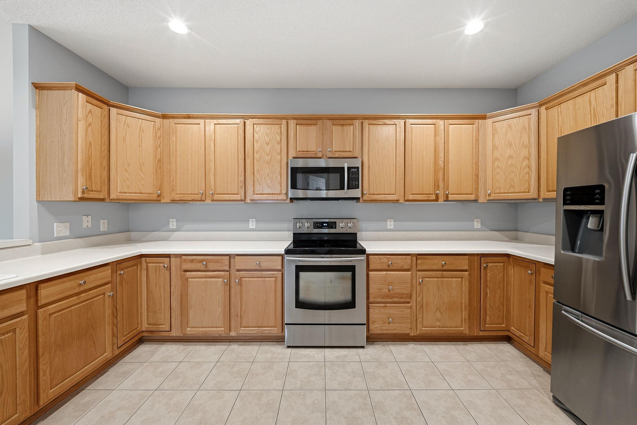 Kitchen with stainless steel appliances