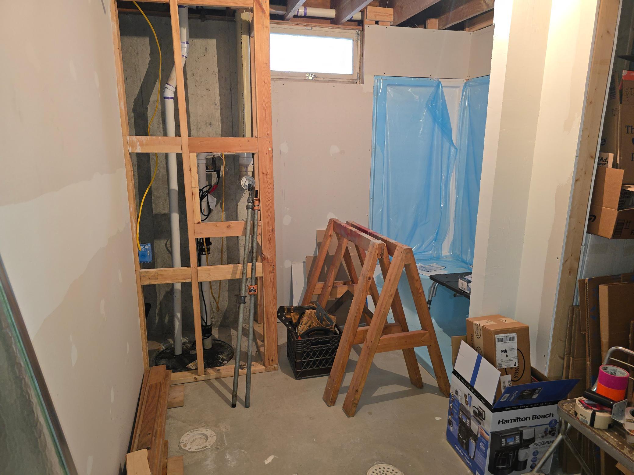Unfinished bath - lower level