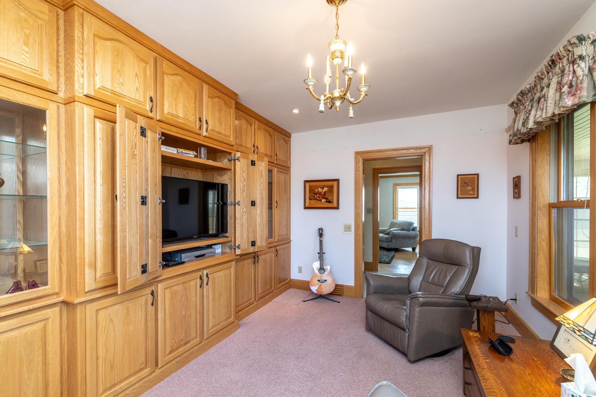 Relax in the main floor den/entertainment room