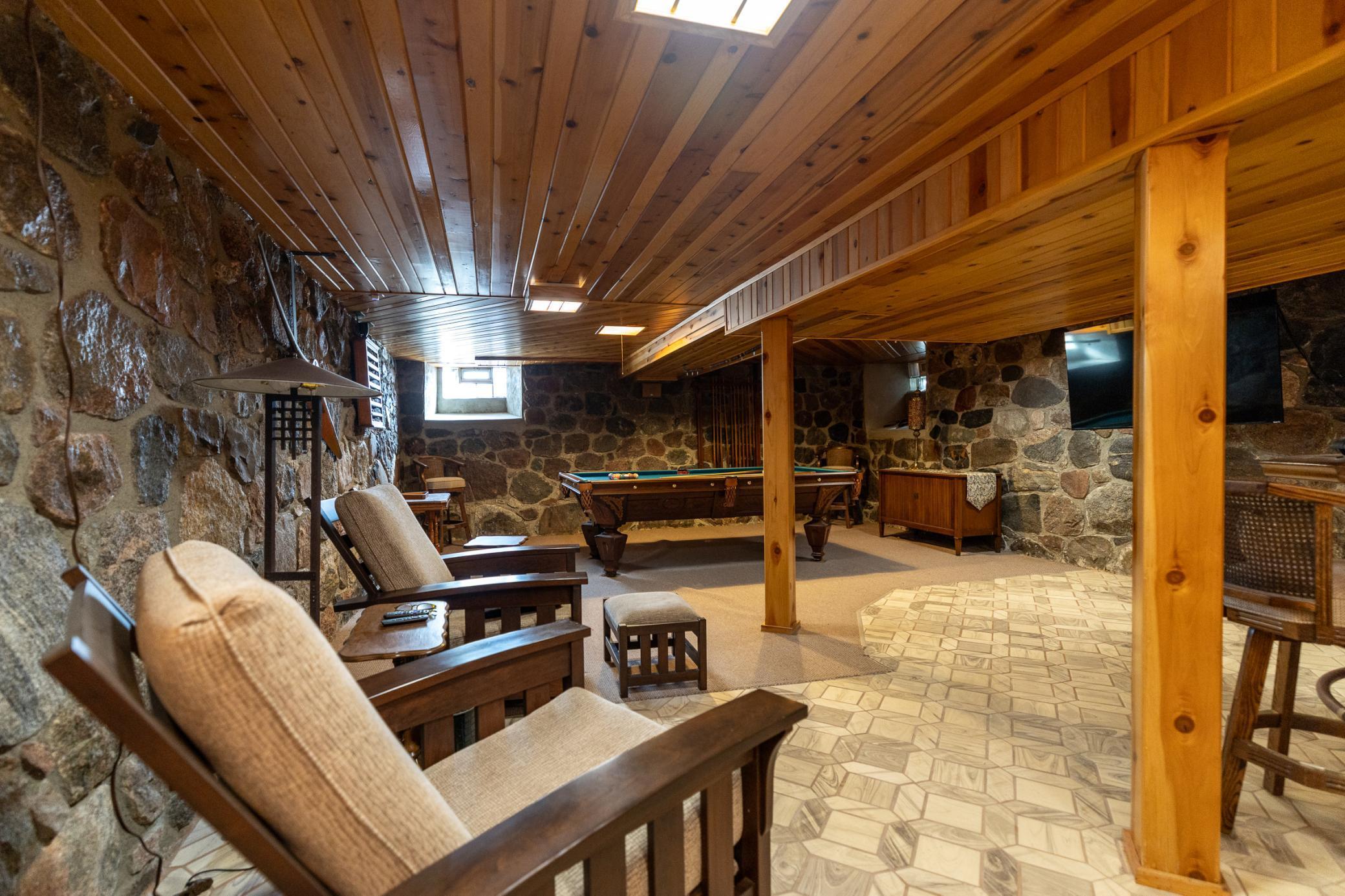 Large 28 x 20 lower level family room/game room